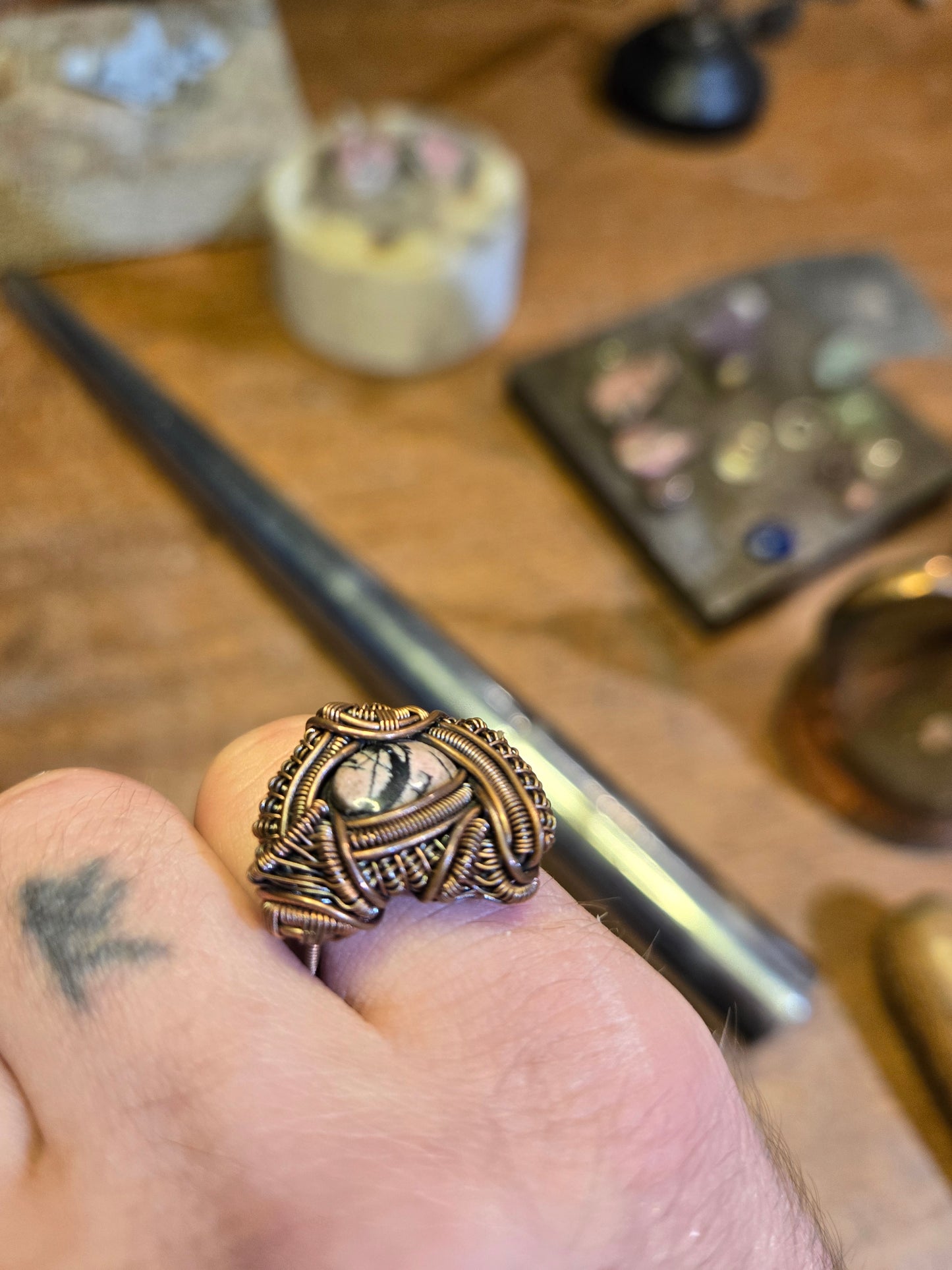 Rhodonite ring