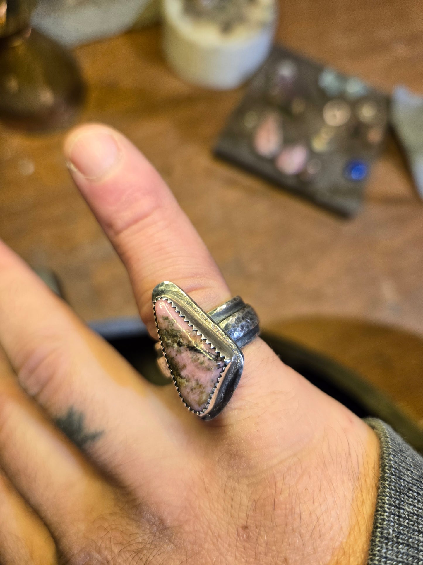 Saltspring rhodonite ring