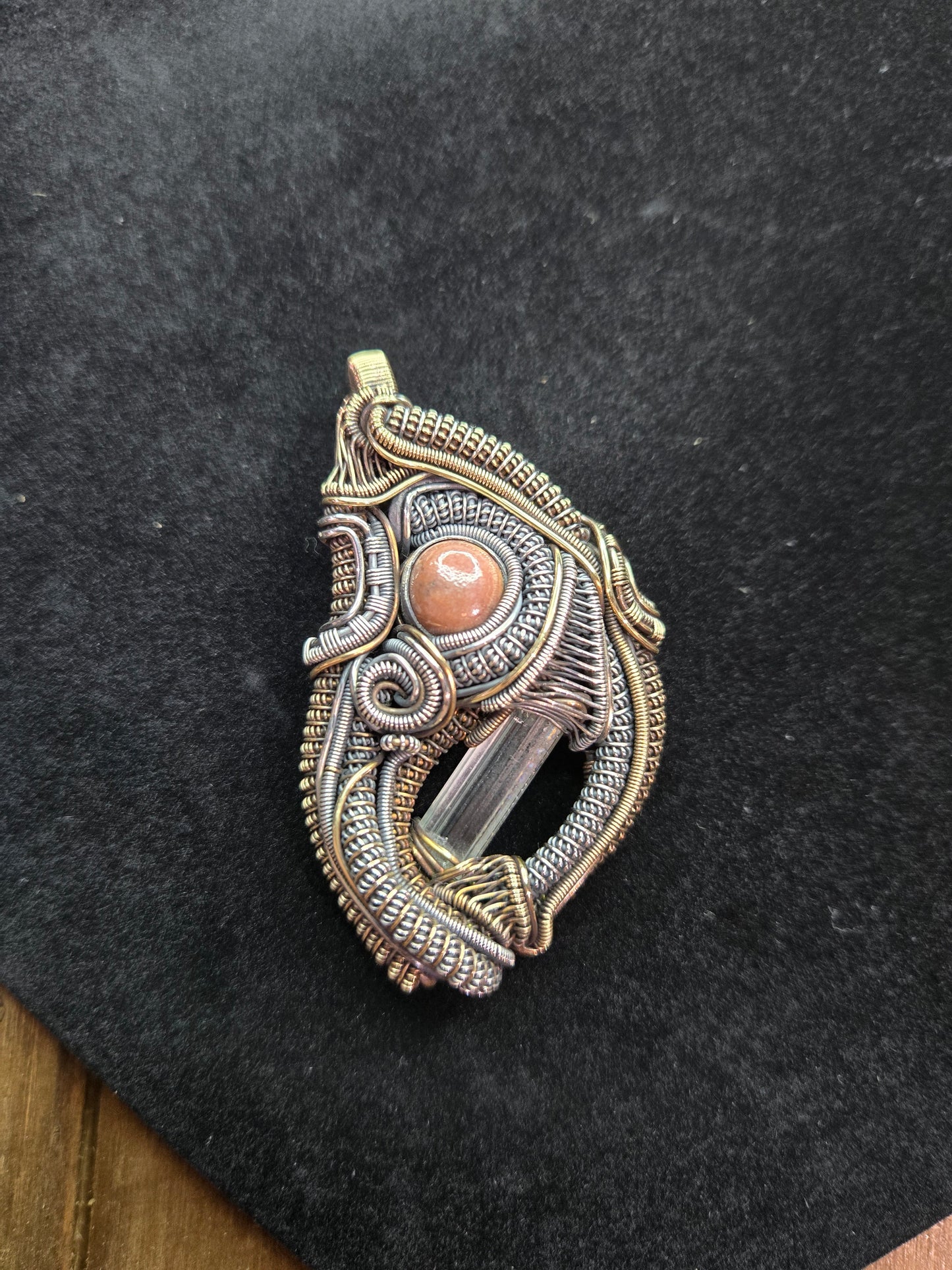 Salty rhodonite w/ aquamarine