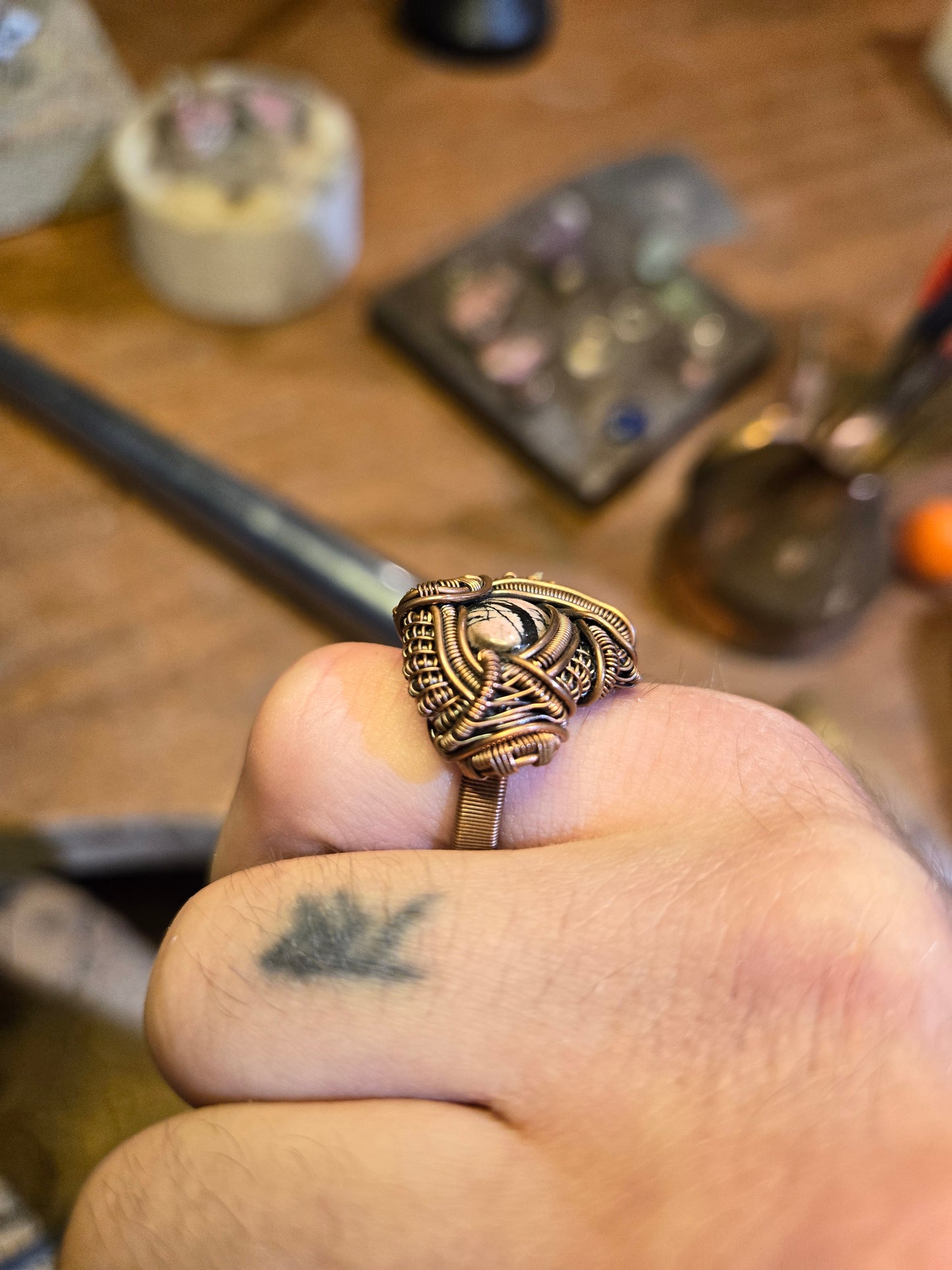 Rhodonite ring