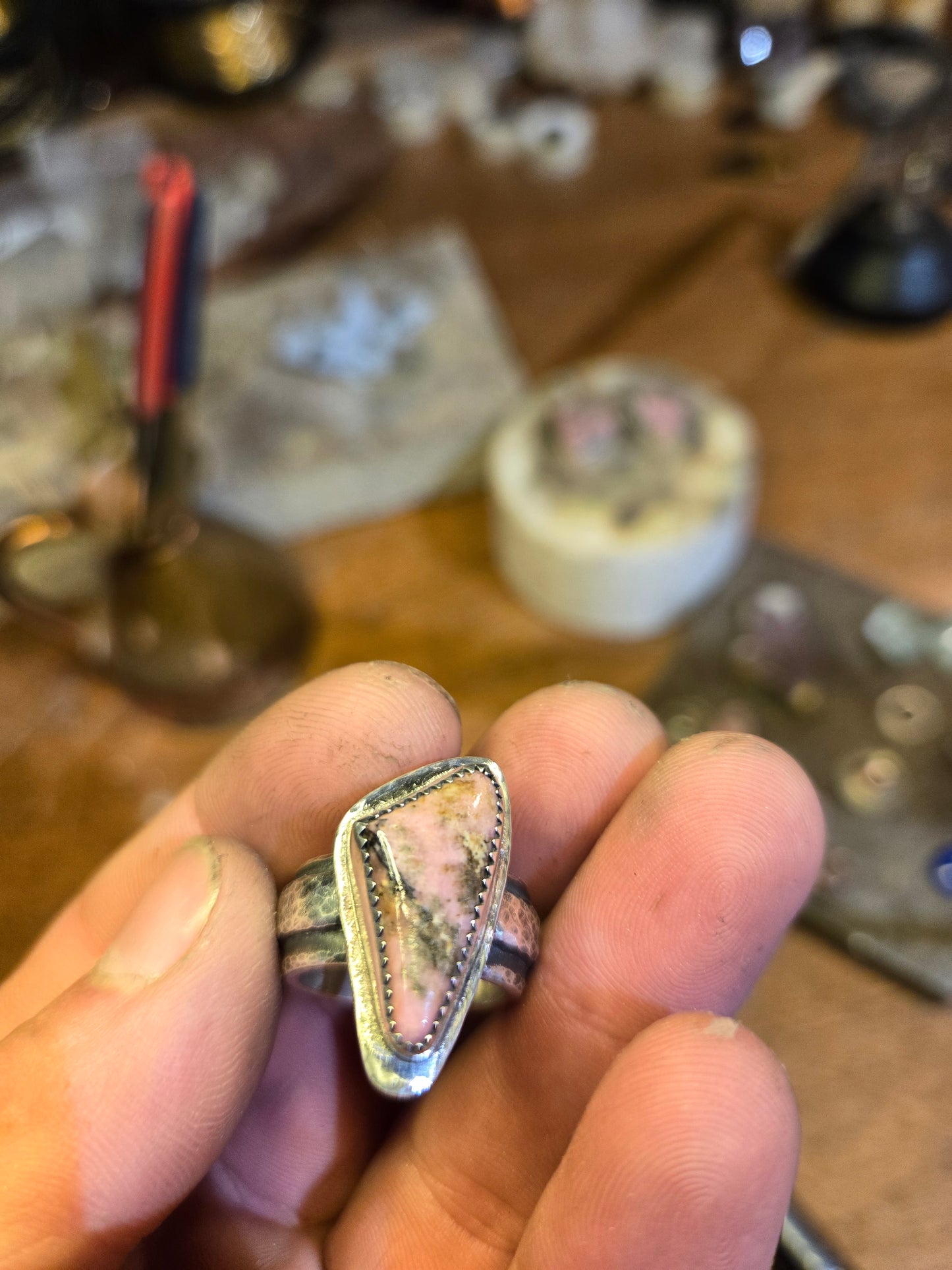Saltspring rhodonite ring