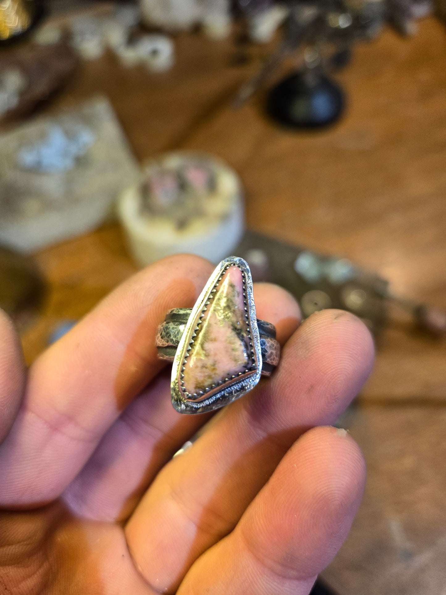 Saltspring rhodonite ring