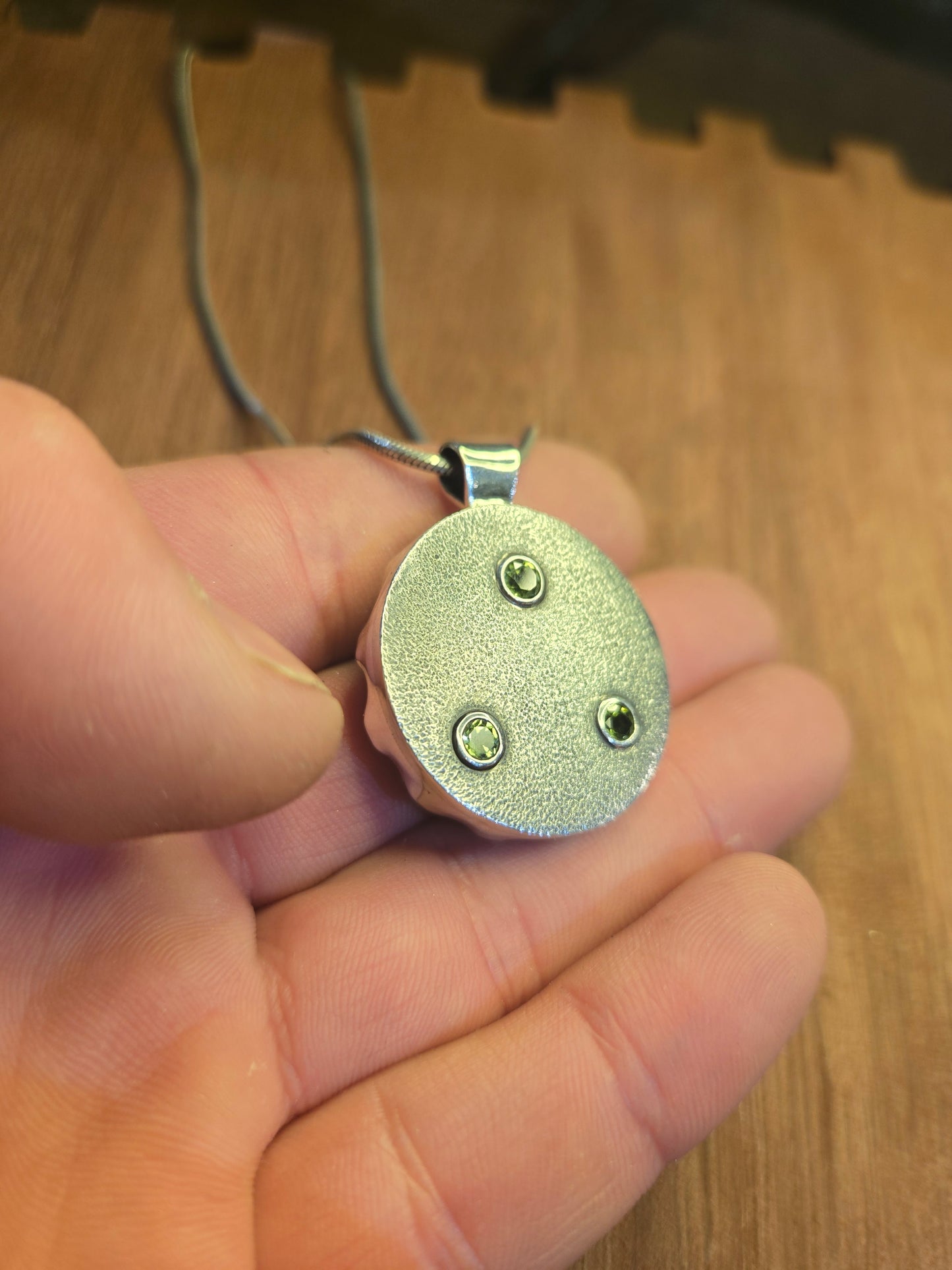 Sterling and 14k gold Peridot mandala