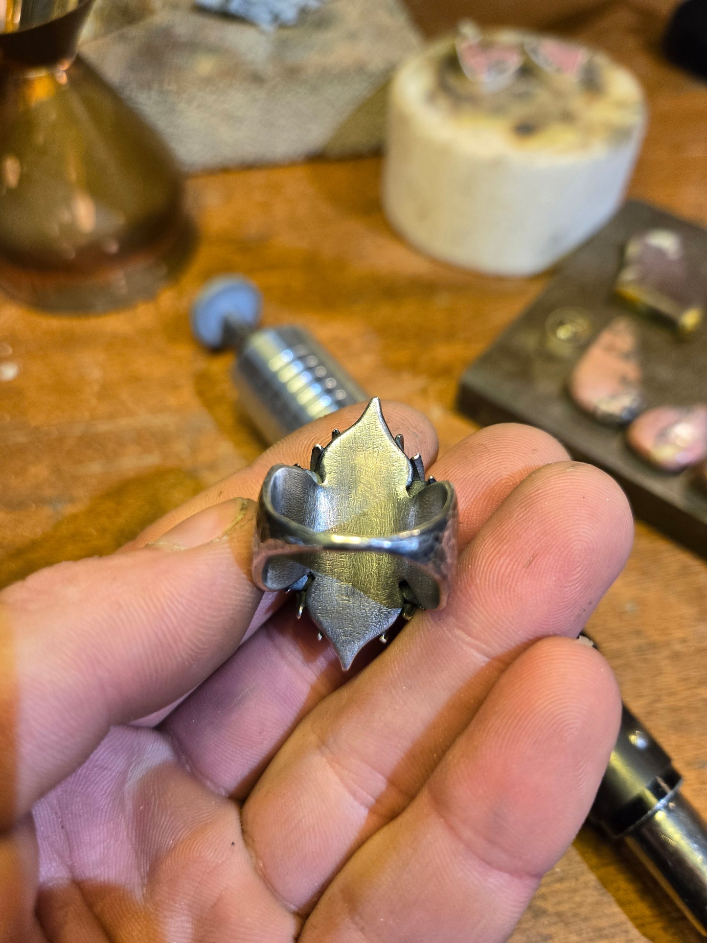 Mandala ring w/ rhodonite