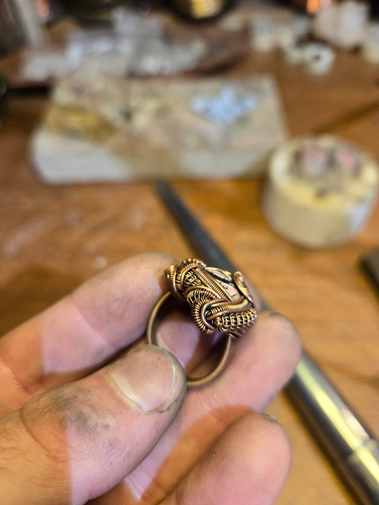 Rhodonite ring