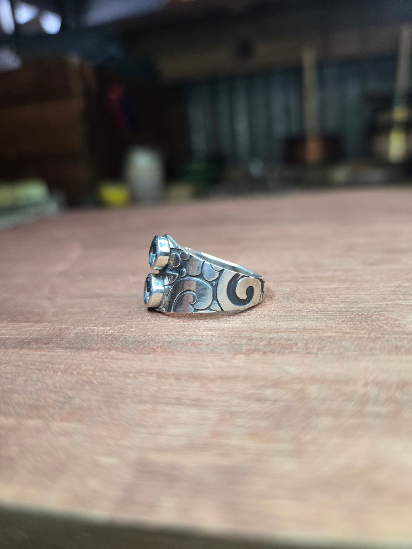 Sky blue topaz ring