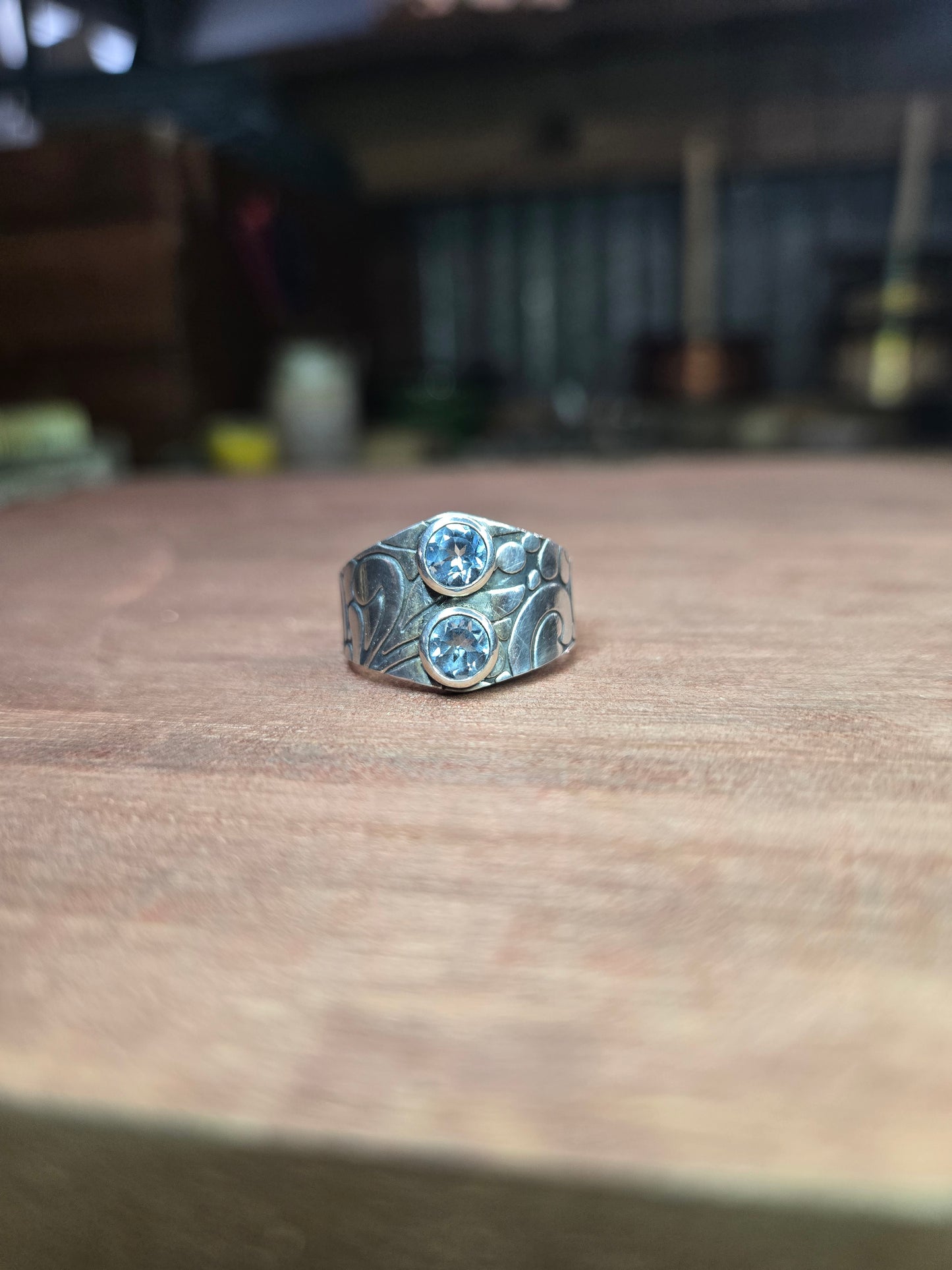 Sky blue topaz ring