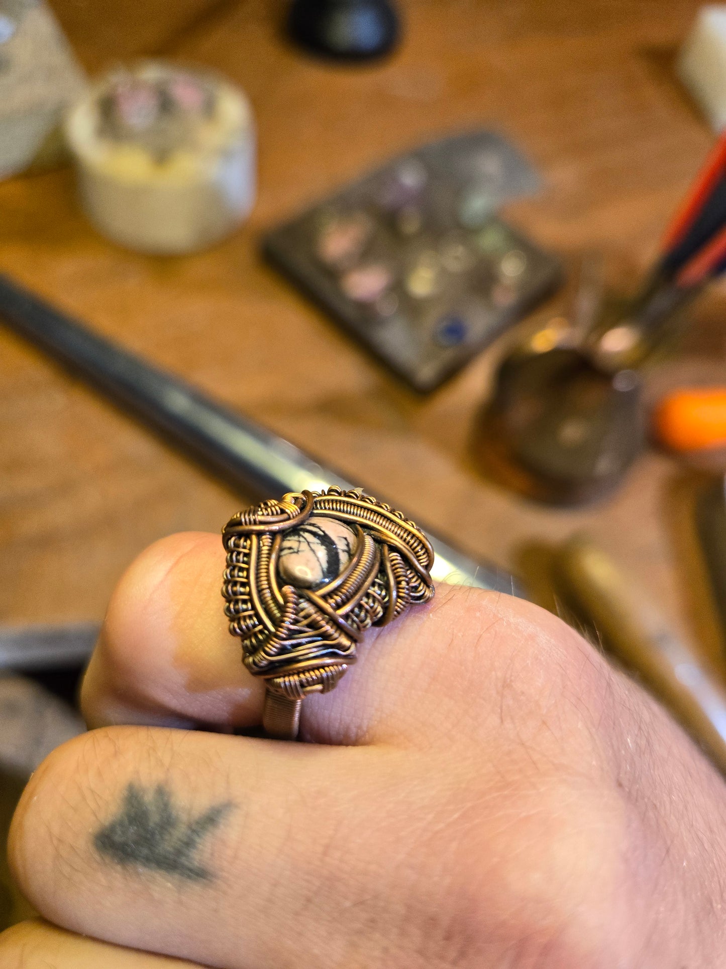 Rhodonite ring