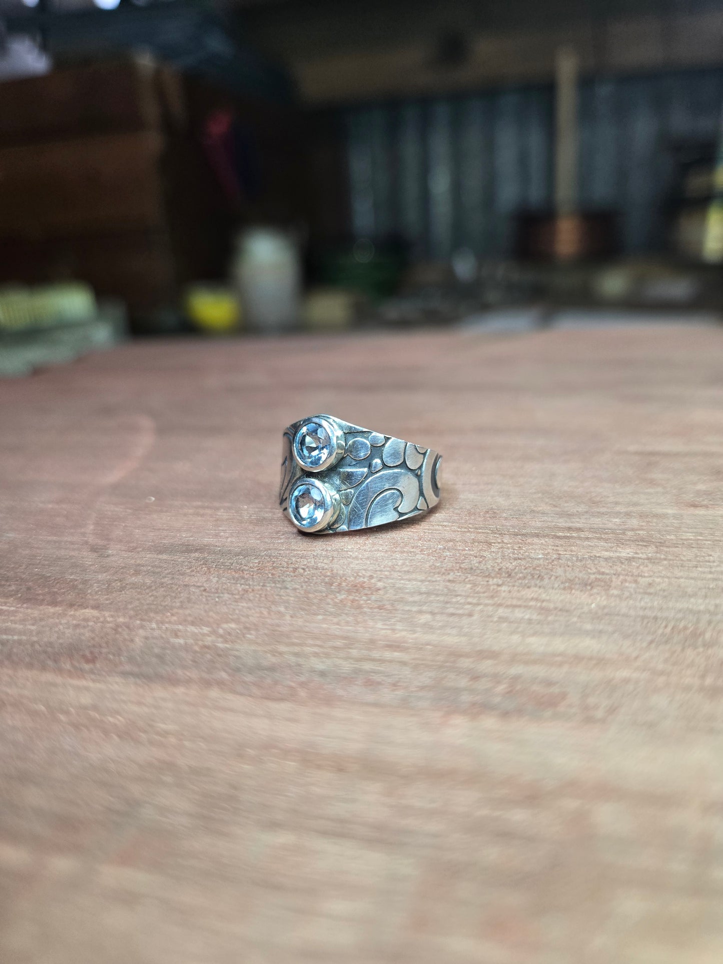 Sky blue topaz ring