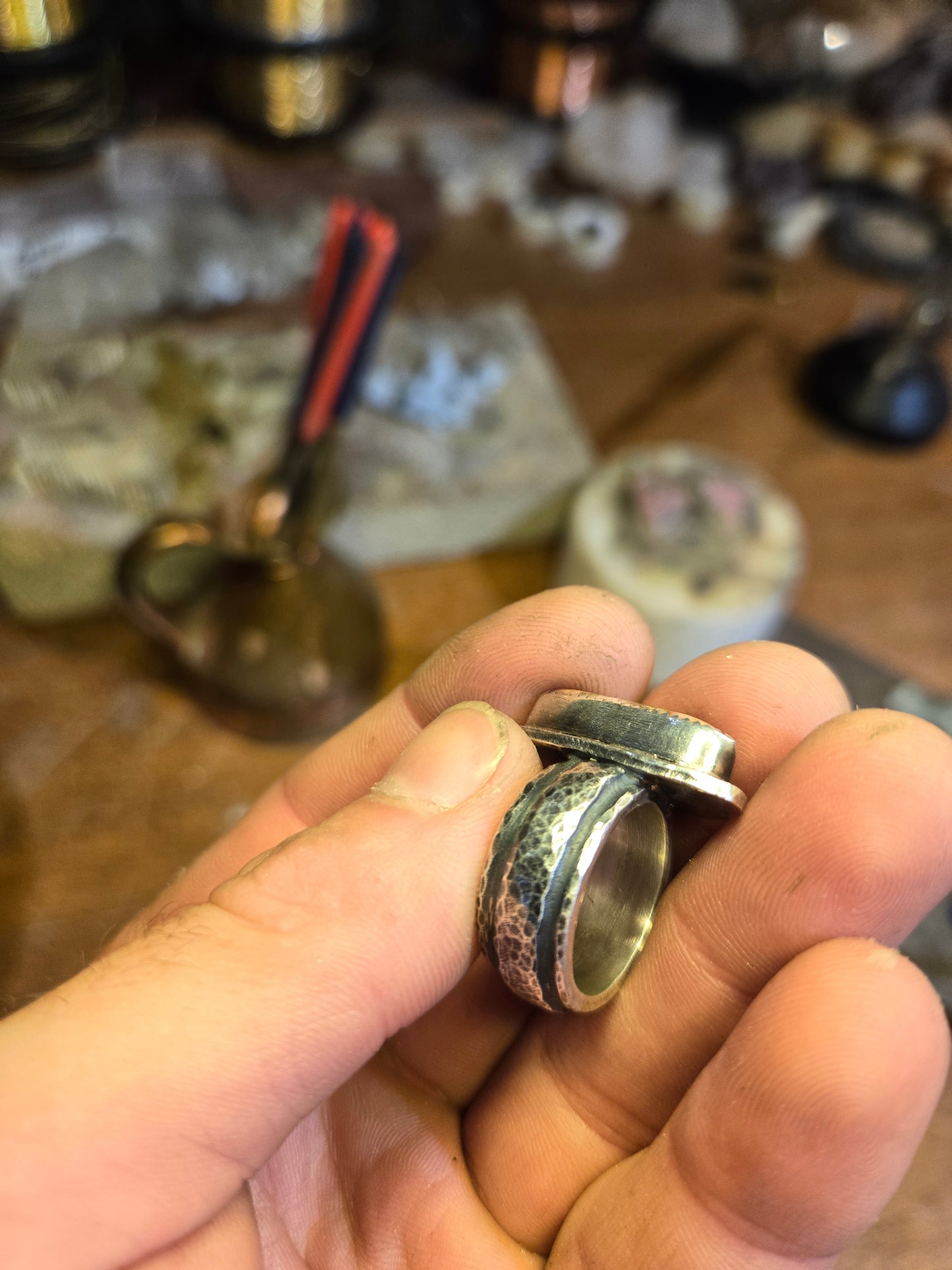 Saltspring rhodonite ring