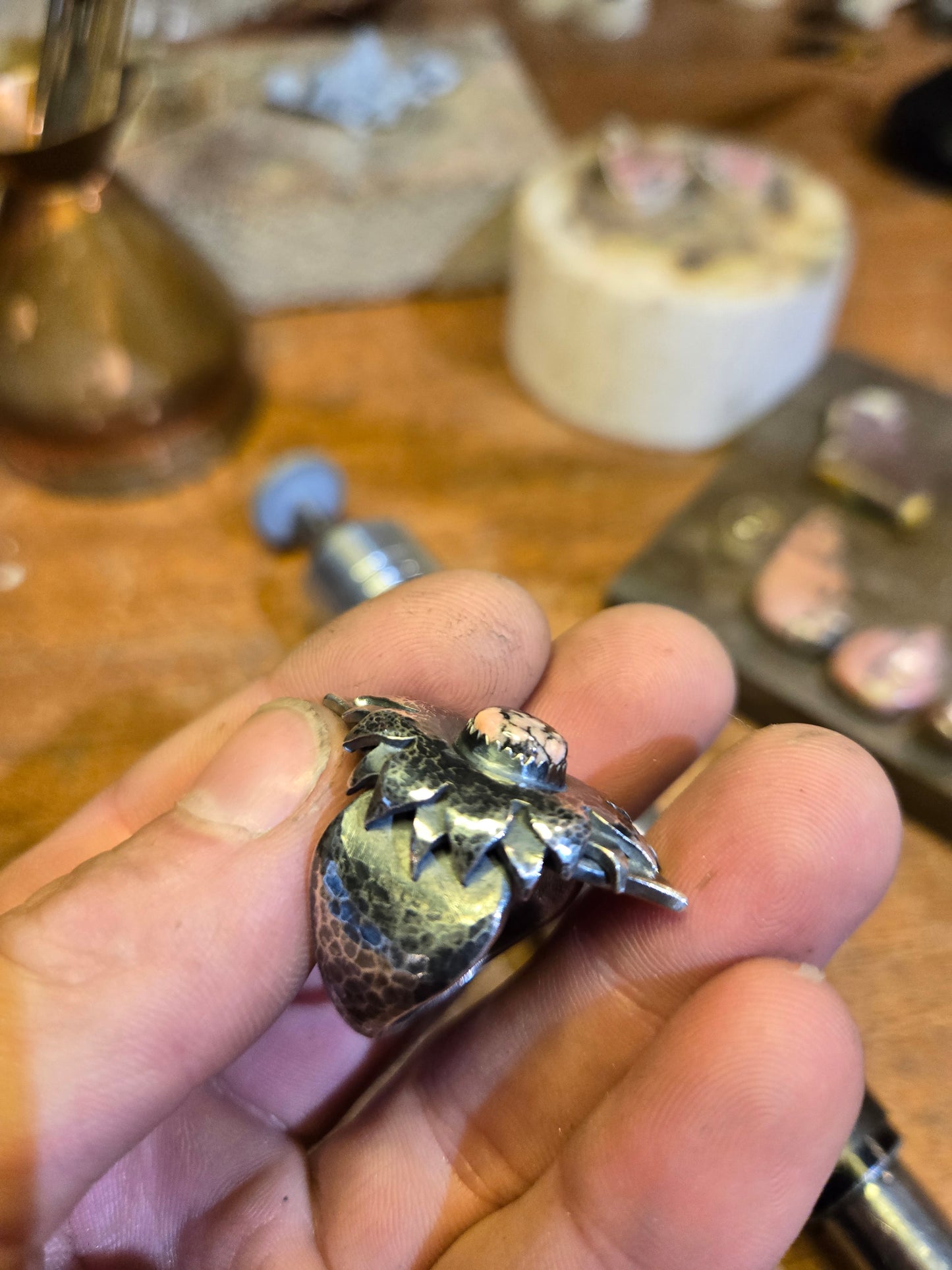 Mandala ring w/ rhodonite