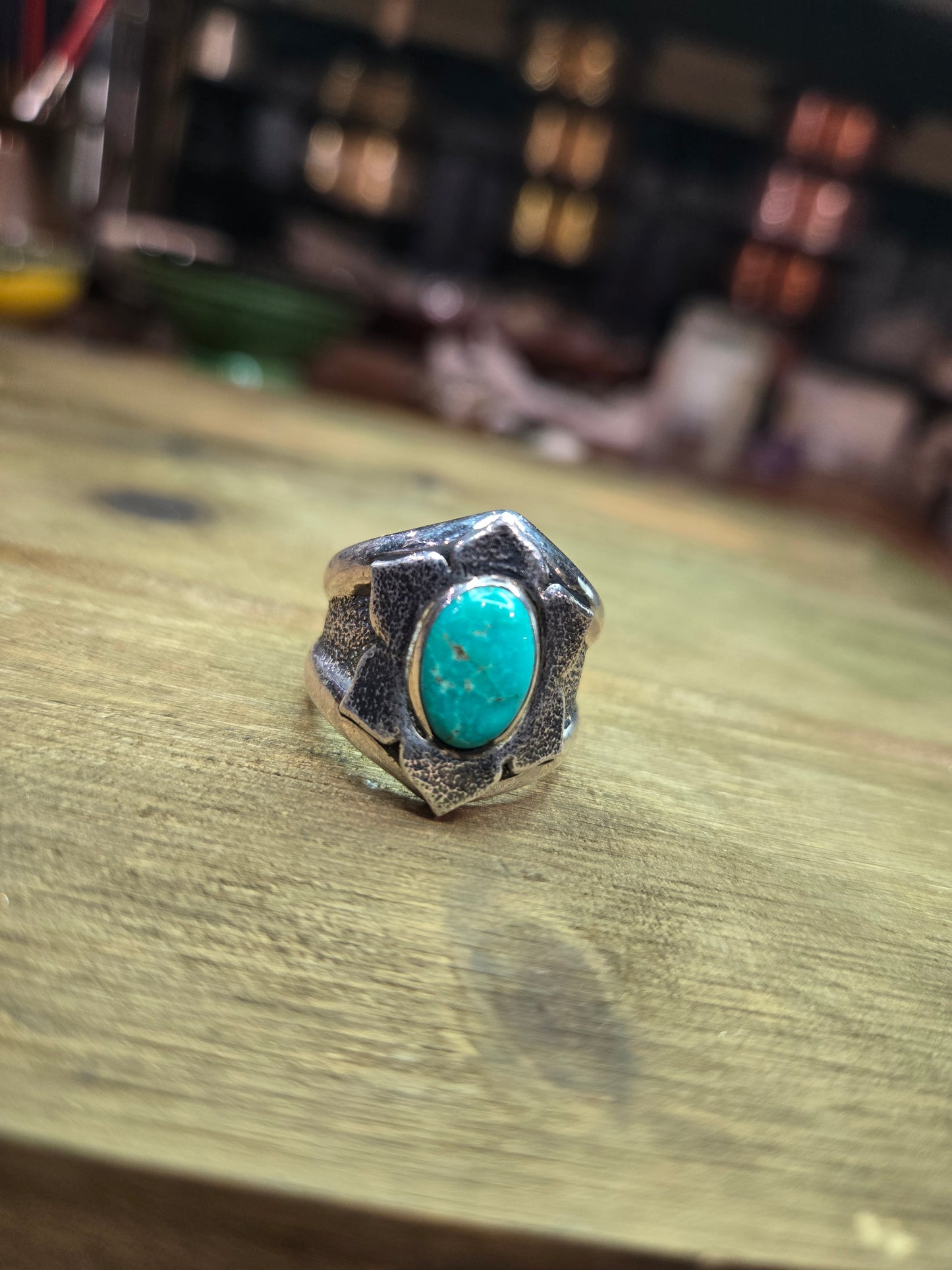 Turquoise flower ring