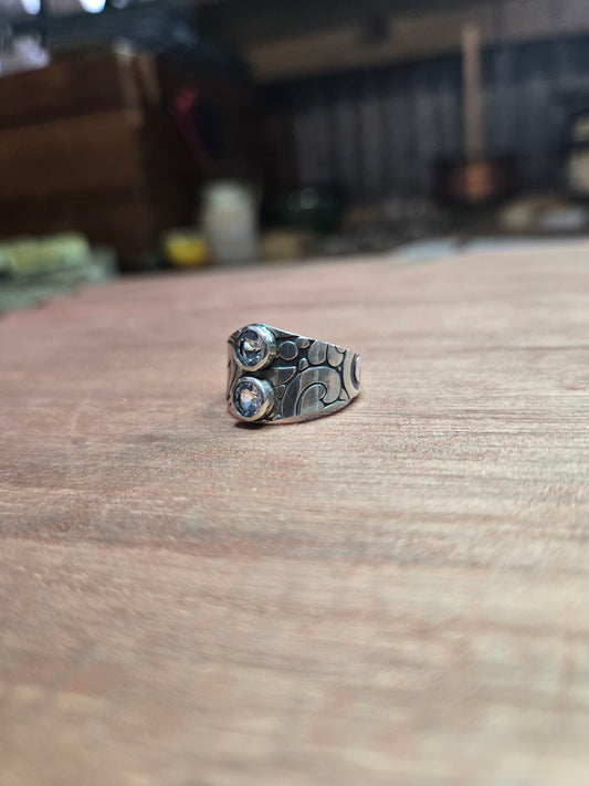 Sky blue topaz ring