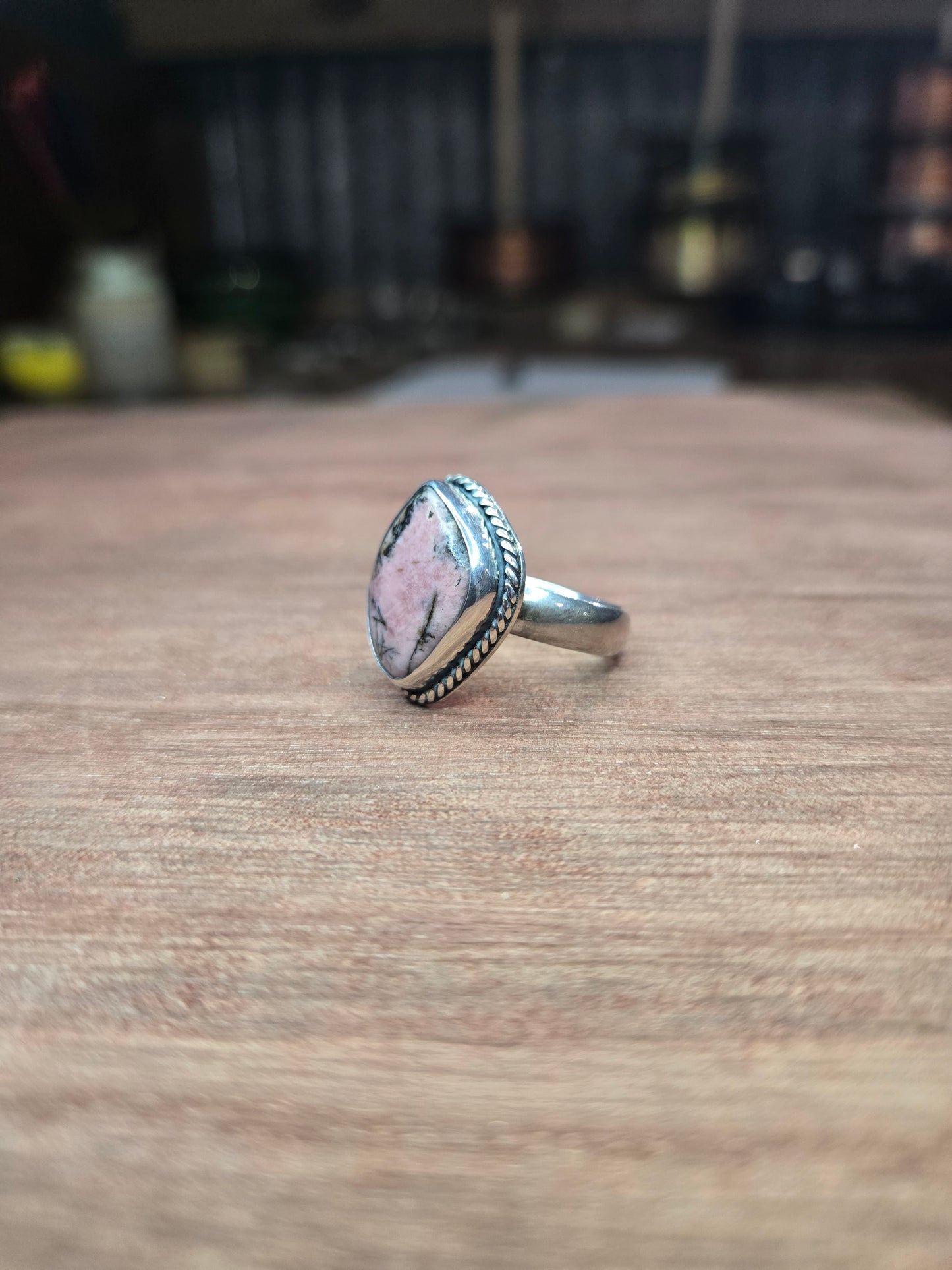 Saltspring rhodonite ring