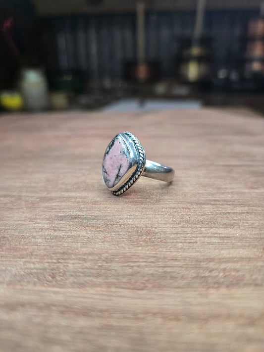 Saltspring rhodonite ring