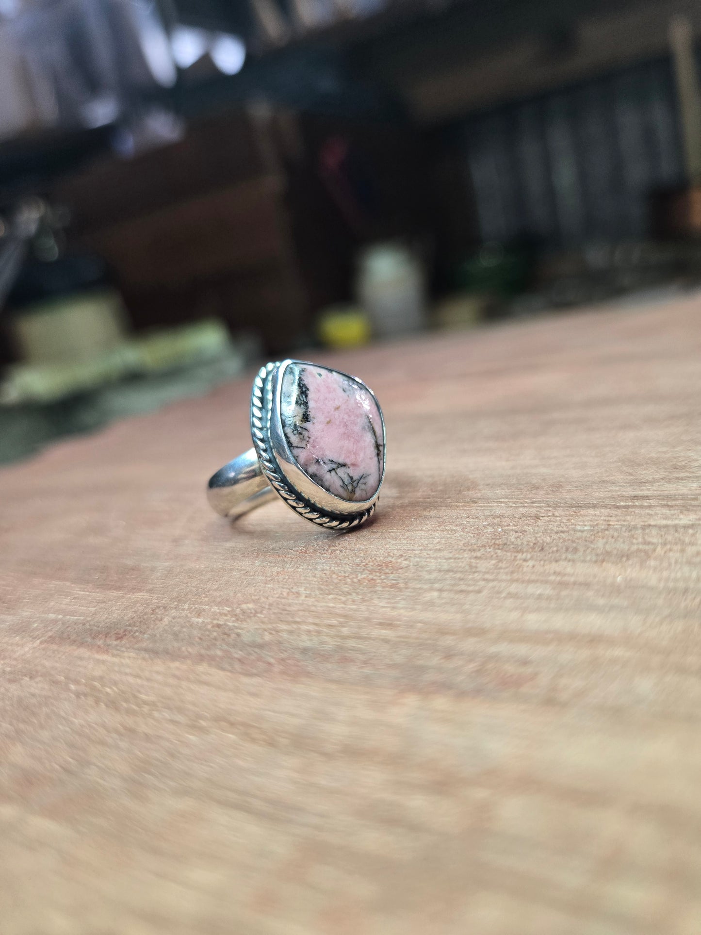 Saltspring rhodonite ring