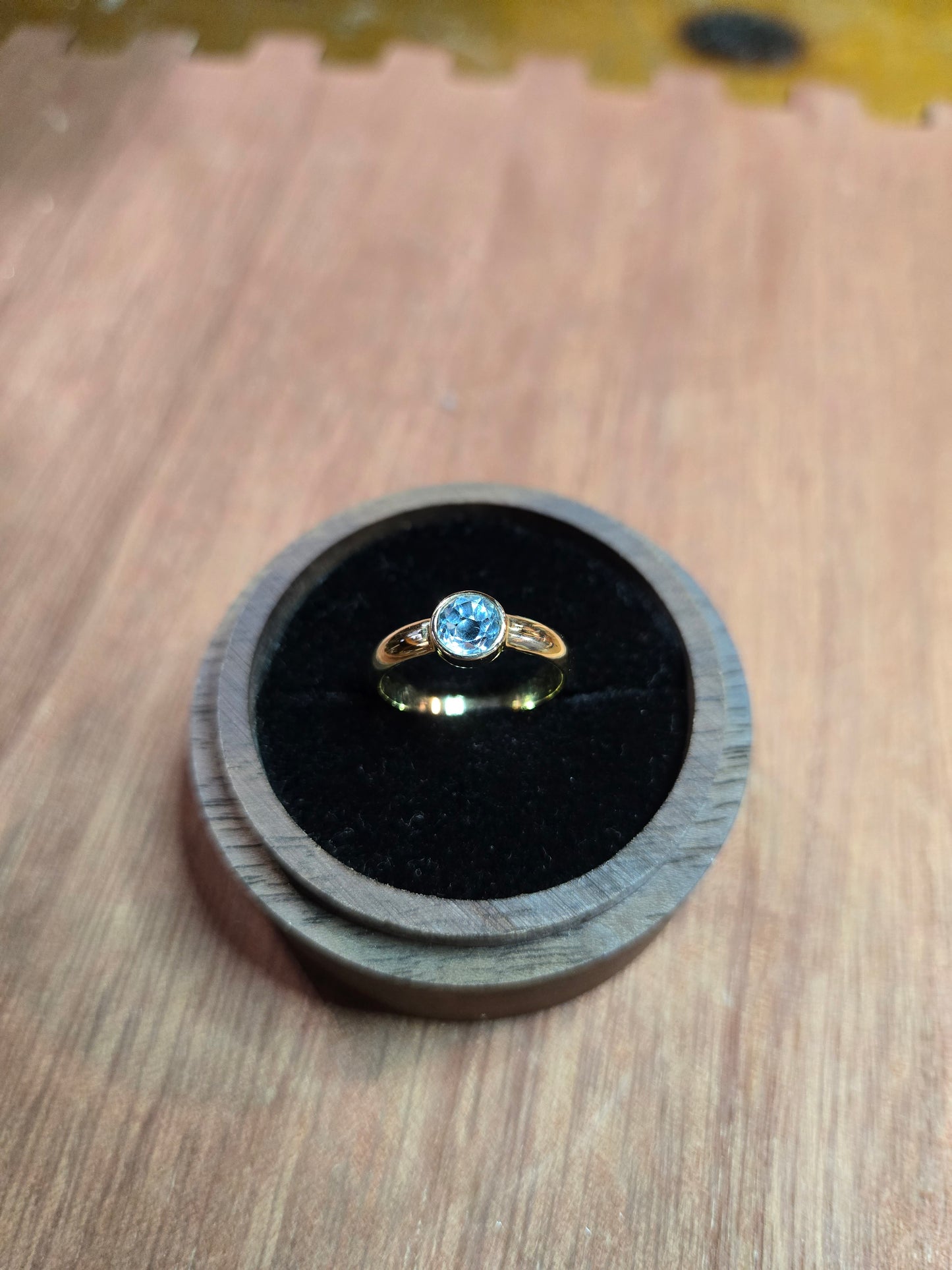 Blue topaz in 14k solid gold
