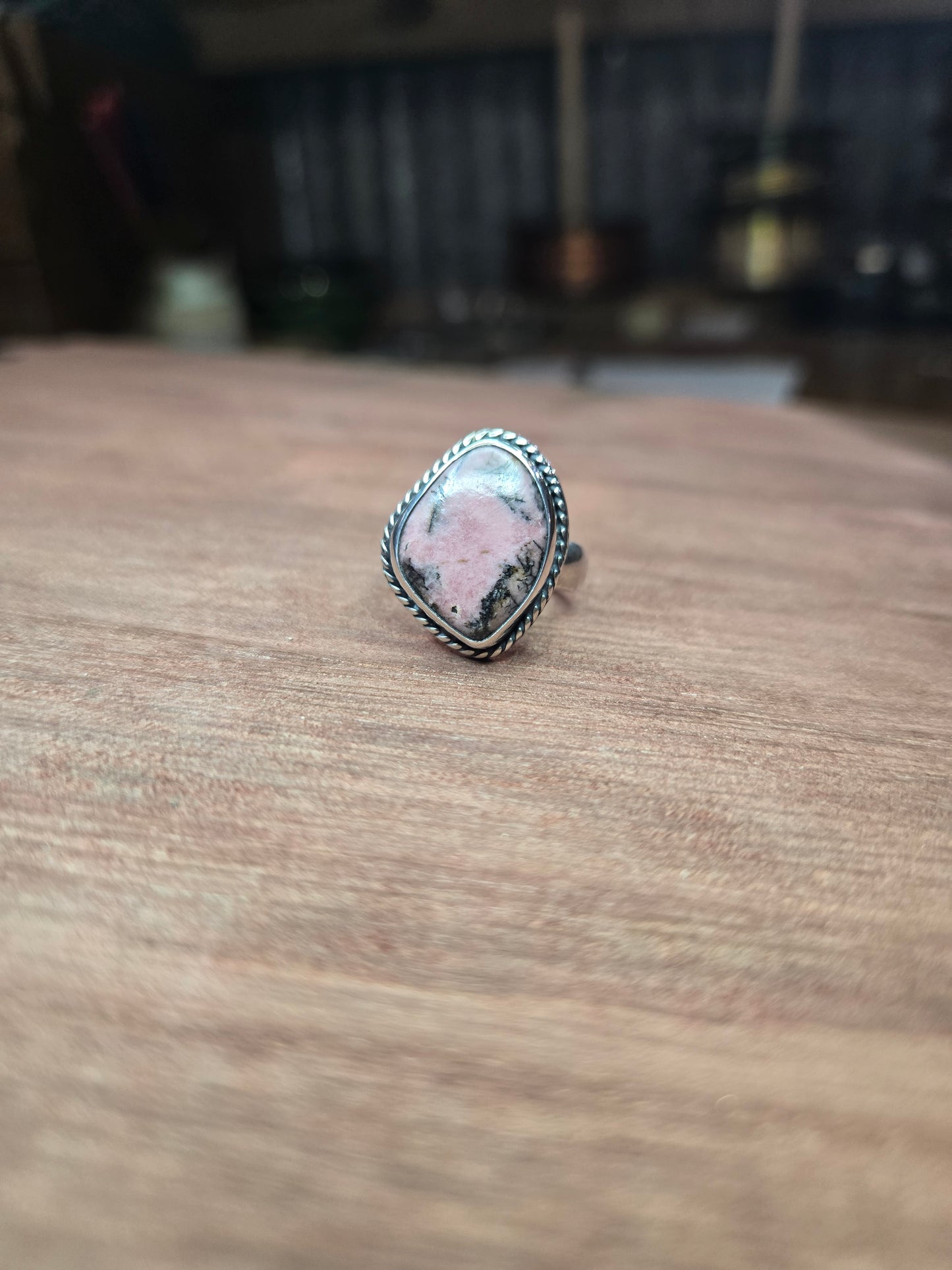 Saltspring rhodonite ring