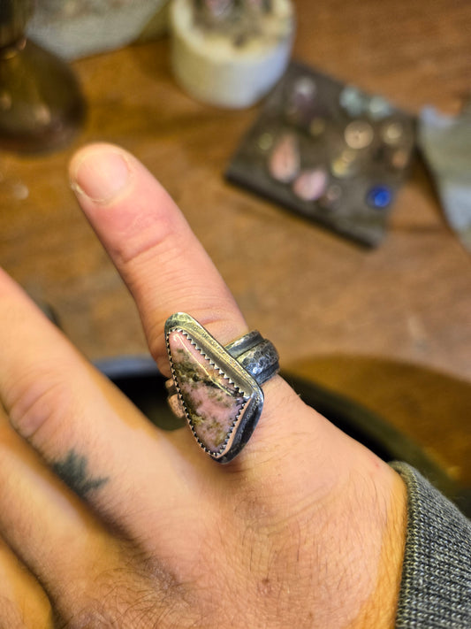 Saltspring rhodonite ring
