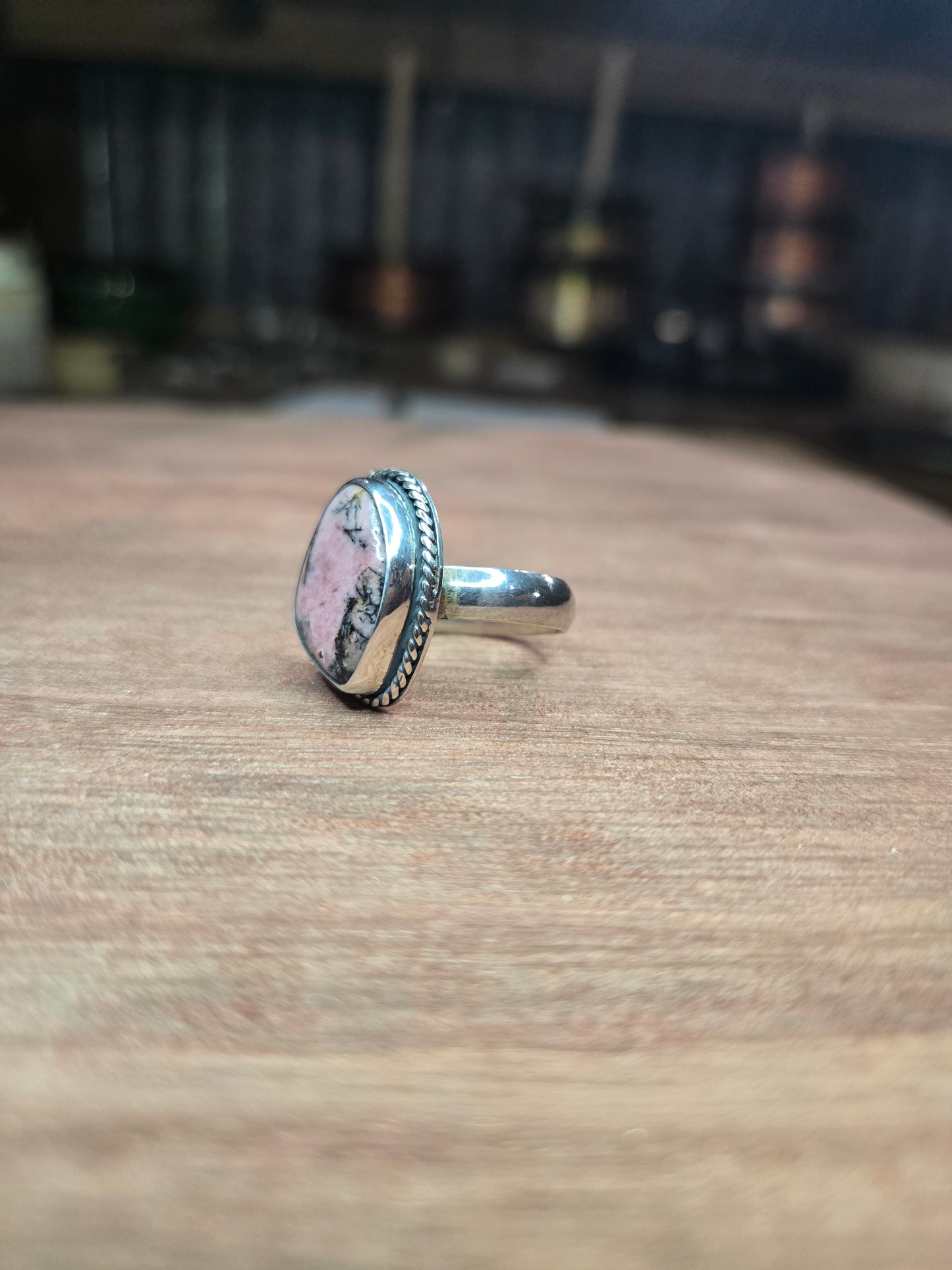 Saltspring rhodonite ring