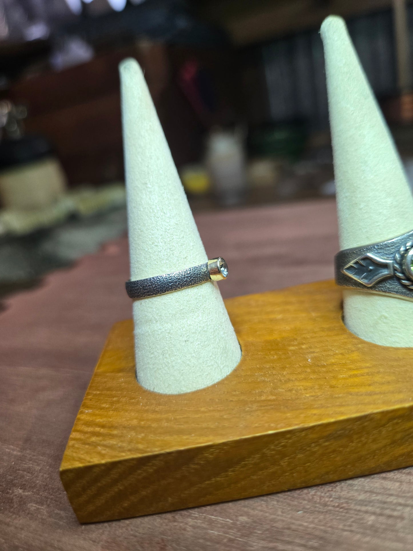 zircon gemstone in 14k gold