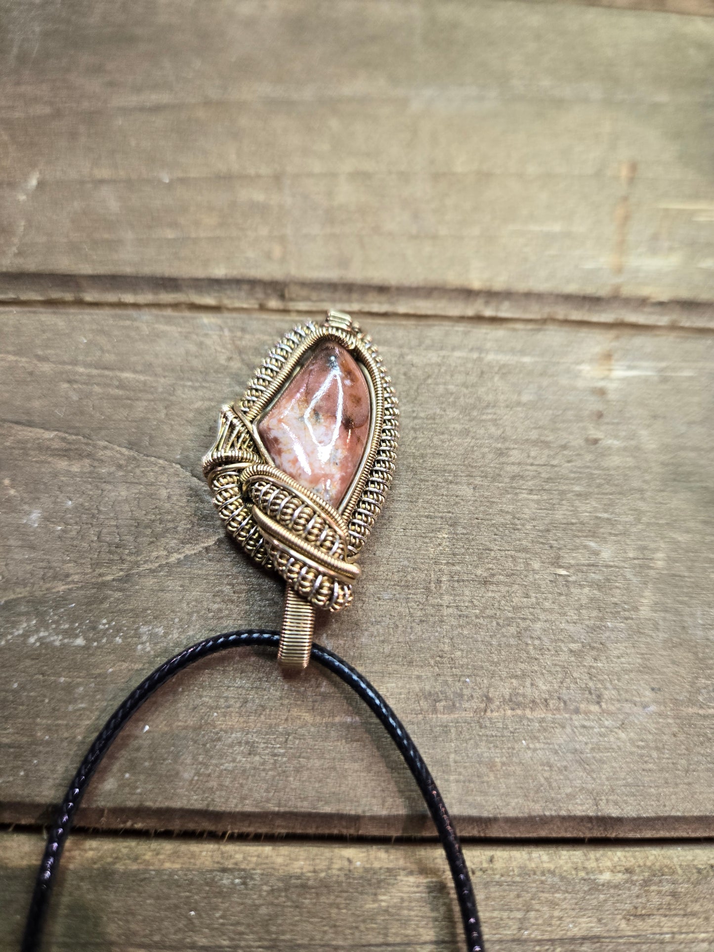 Watermelon rhodonite necklace