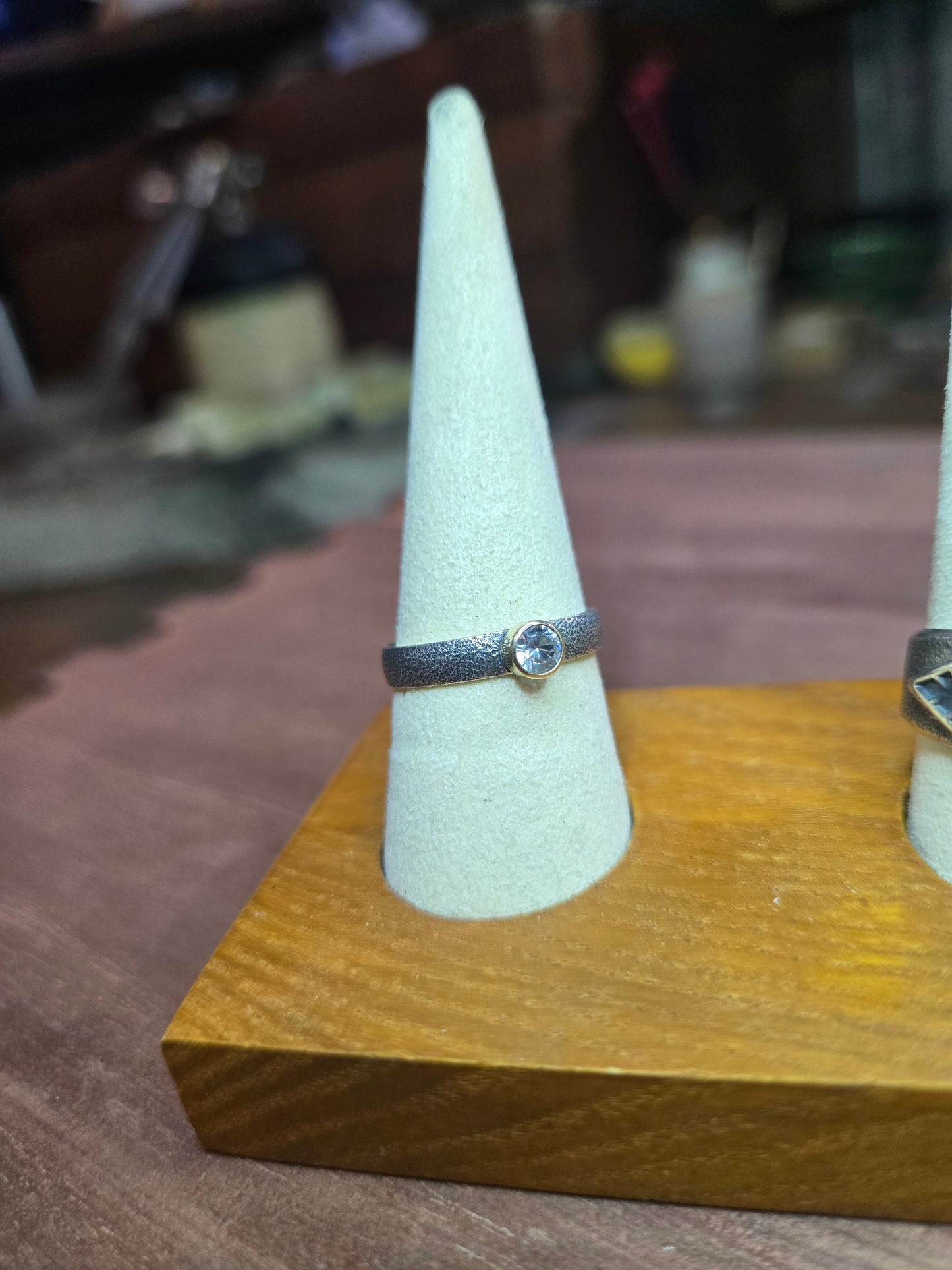 zircon gemstone in 14k gold