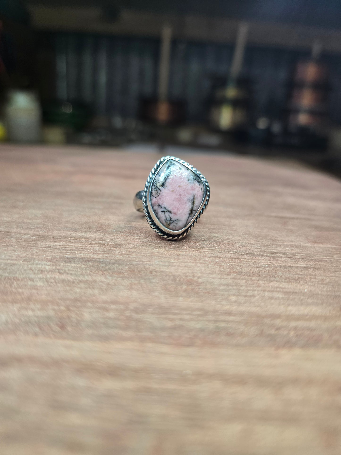 Saltspring rhodonite ring