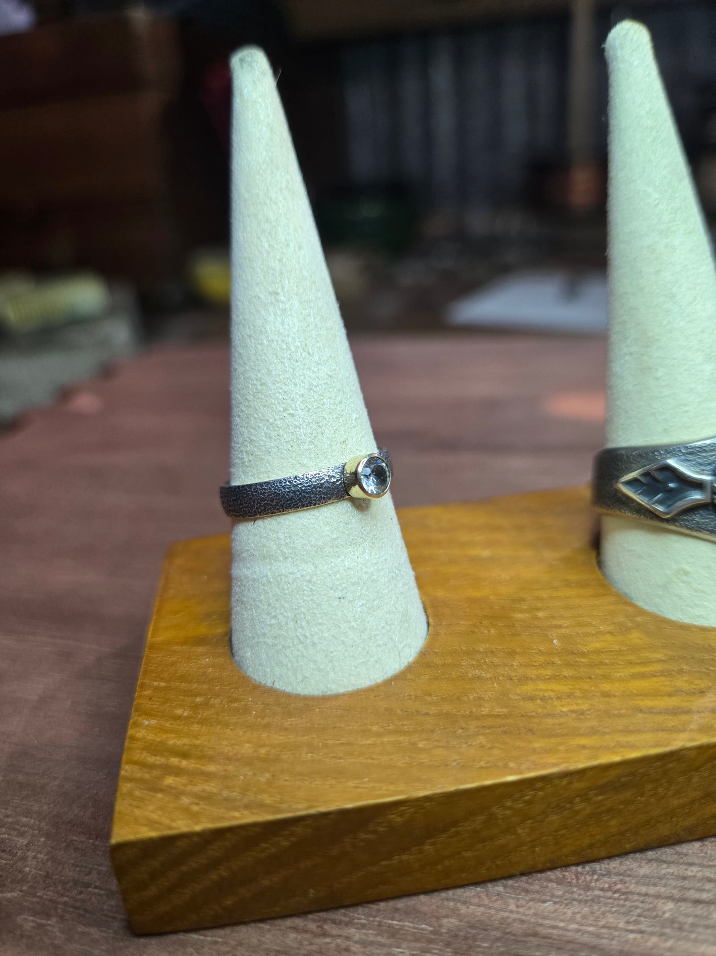 zircon gemstone in 14k gold