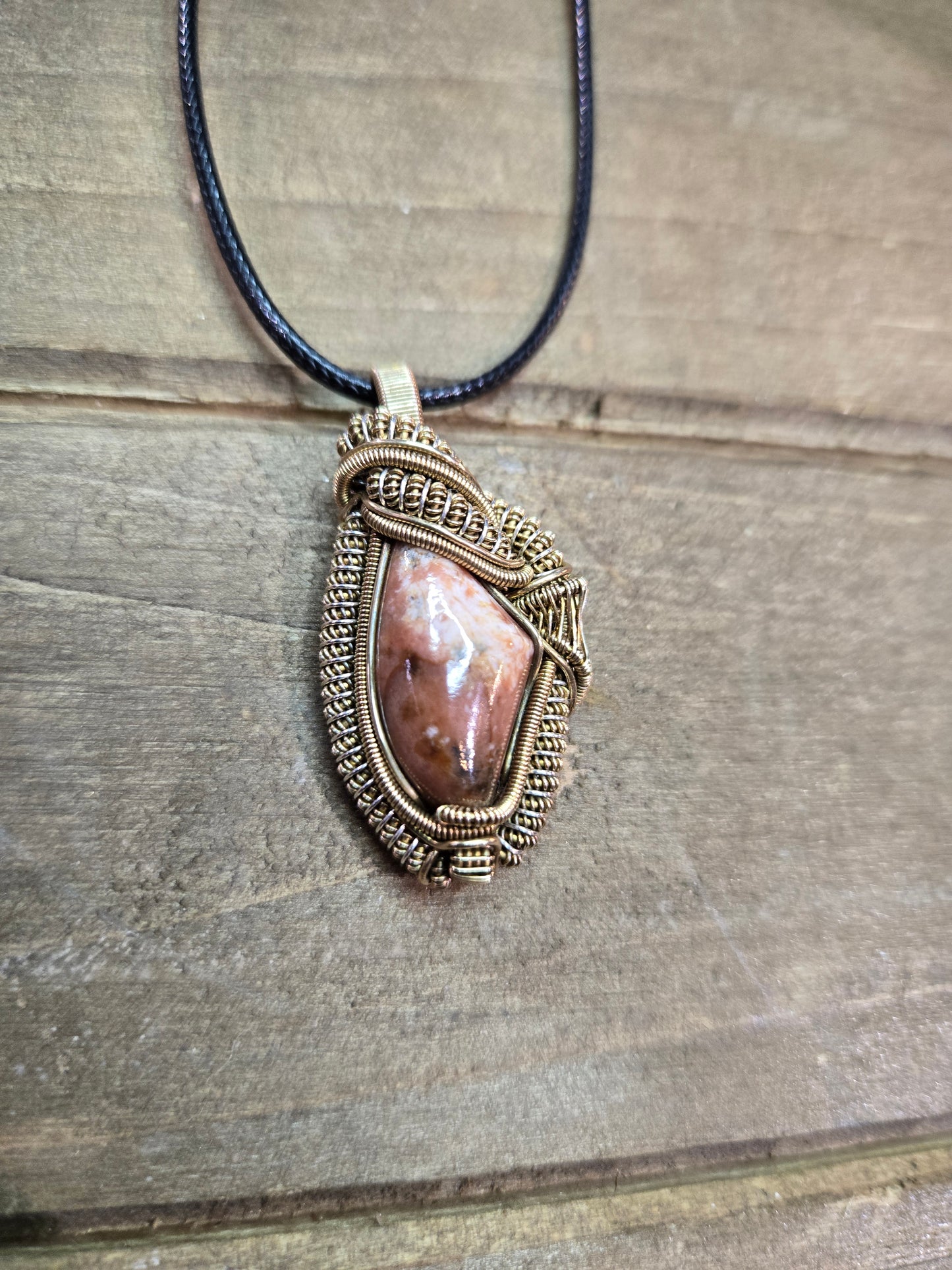 Watermelon rhodonite necklace