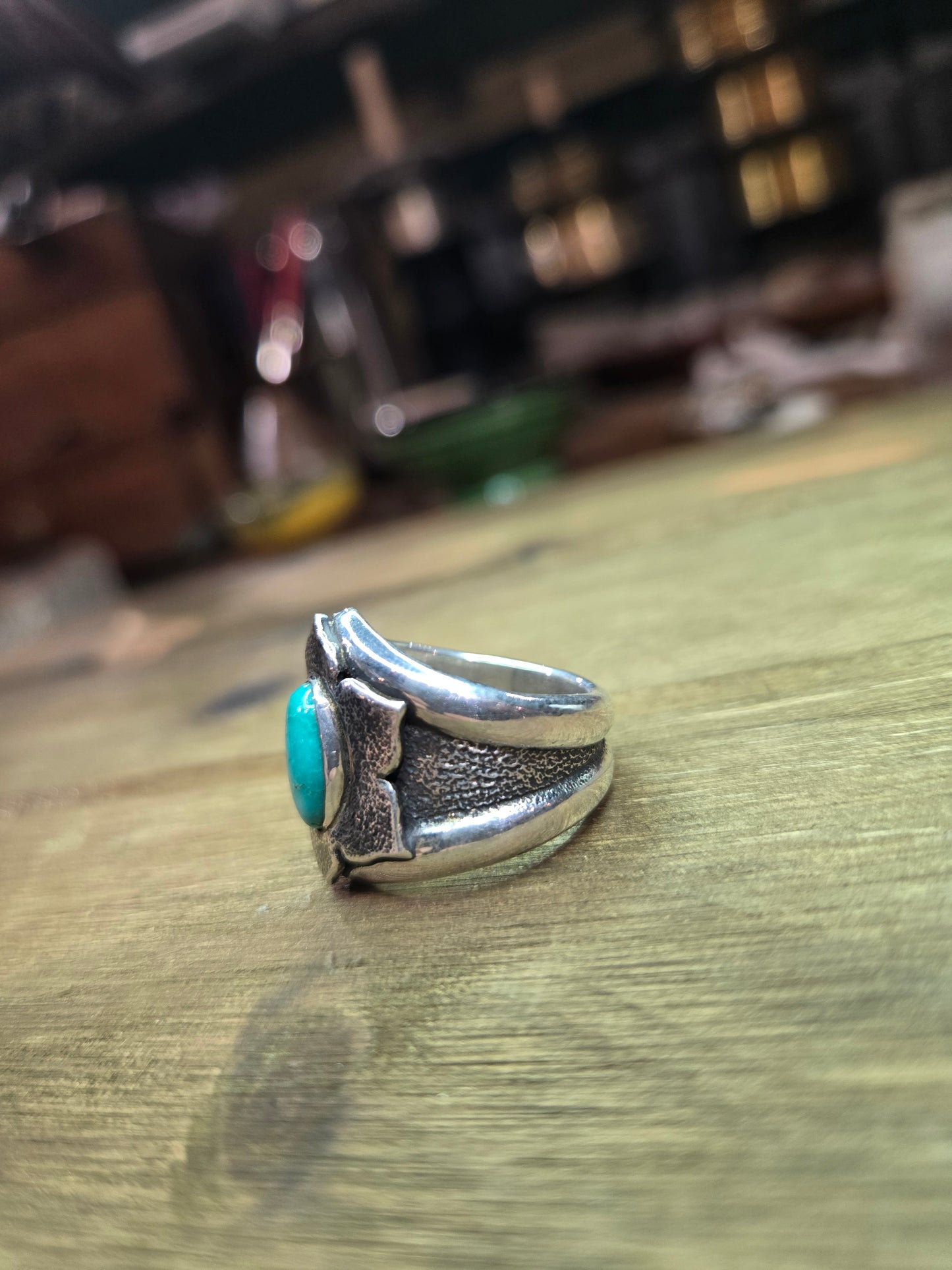 Turquoise flower ring