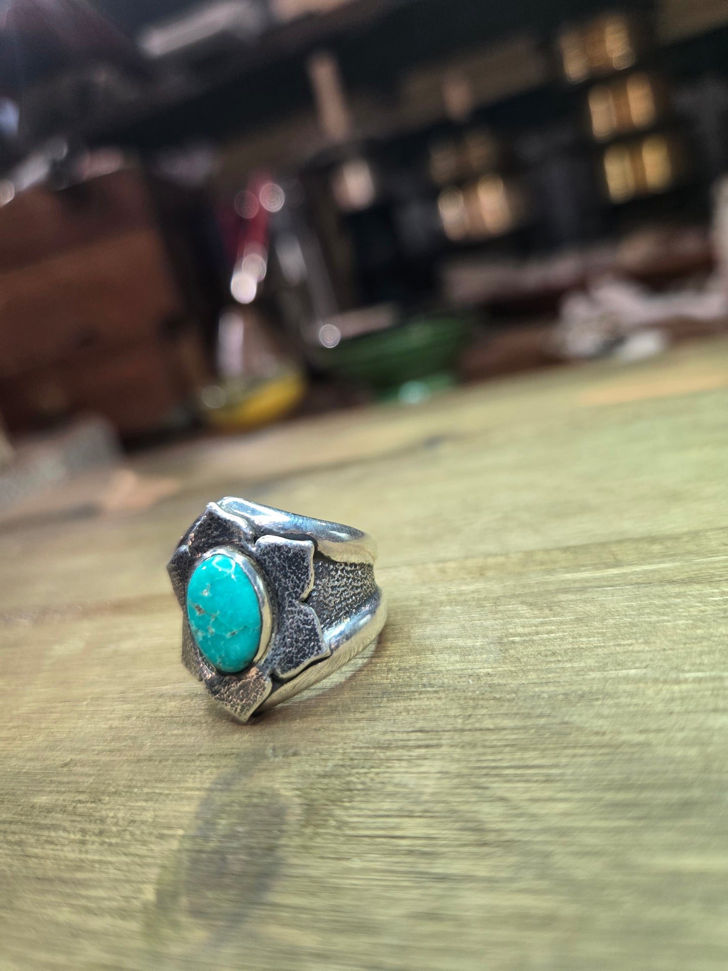 Turquoise flower ring